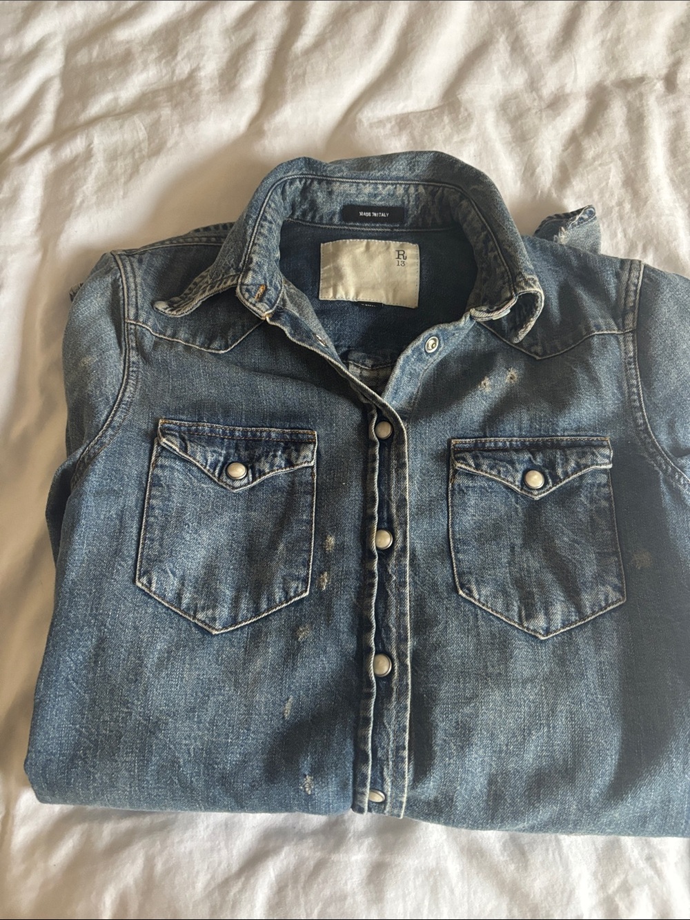 R 13 denim dress or jacket